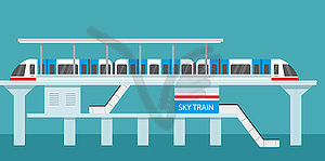 Subway or skytrain station,city metro - vector clip art