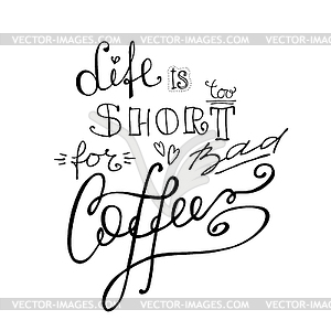 Background or banner with coffee lettering - vector clip art