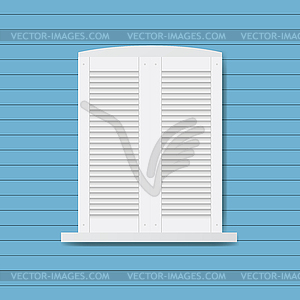 Window closed by wooden shutters, - vector clipart