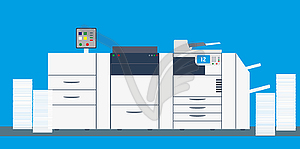 Office professional multi function printer and - vector clipart