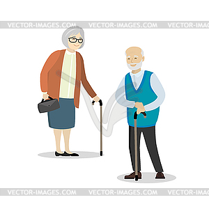 Elderly People,grandmother and grandfather bac - vector clipart