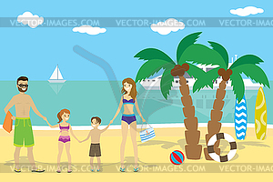 family summer vacation clip art