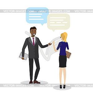 Business people talking - vector clipart