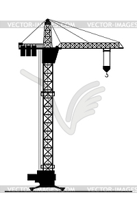Silhouette of Construction crane , - vector image