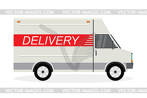 Delivery truck,van in flat style - vector clipart