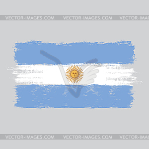 Flag of Argentina,watercolor brush style, - vector image