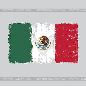 Flag of Mexico,watercolor brush style, - vector clipart / vector image