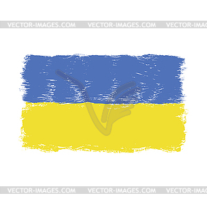 Флаг Украины, стиль акварельной кисти, - векторное изображение клипарта