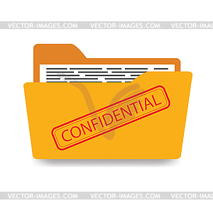 Office folder with documents,confidential, back - vector image