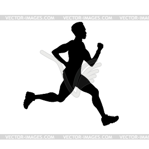 Silhouette of running male - vector image