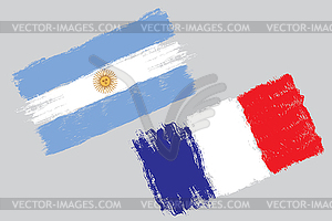 Flag of Argentina and France - vector clipart