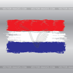 Flag of Netherlands,watercolor brush style - vector clipart