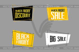 Black friday sale labels,discount concept tags - vector clipart