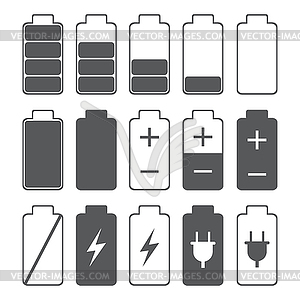 Battery Indicator Icons, - vector clip art