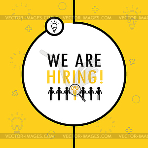 Recruitment concept background,we are hiring - vector image
