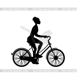 Biker silhouette, - vector clipart / vector image