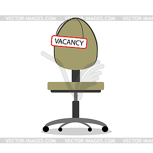 Sign vacancy on office chair - vector image