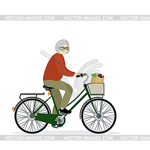 Senior woman Cyclist, - vector clipart