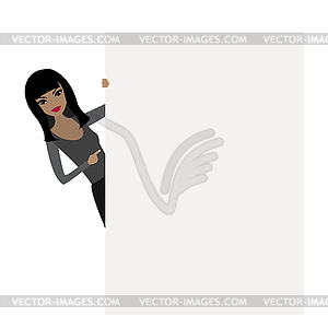 African american woman with billboard or page - royalty-free vector image