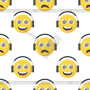 Funny Emoticon seamless pattern - vector image