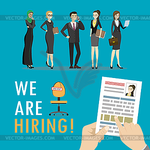 We are hiring,Search job design,Concepts for human - vector image