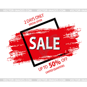 Sale banner or background with text and brush - vector clipart