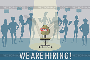 Vacant workplace,human resource recruitment concept, - vector image