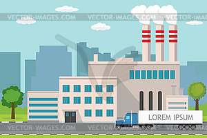 Industrial factory,city view on - vector image