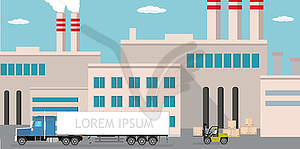 Industrial factory,city view on - vector EPS clipart