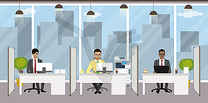 Modern office,office manager on workplace, - vector clipart