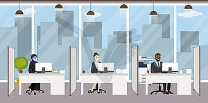 Modern office,office manager on workplace, - vector EPS clipart