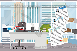 Modern office,workplace and chair with - vector clipart