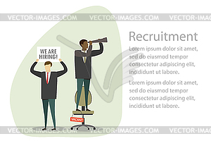 Businessmen are hiring, human resource recruitment - vector clipart