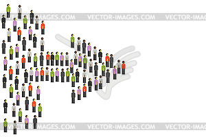 Arrow of large group of people,template for your - vector clip art