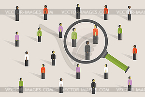 Icons of Different people stand,business teamwork o - vector clip art