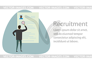 Recruitment process,selecting candidate by human - vector clip art