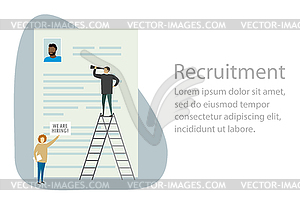 Human resource recruitment concept, Character in - royalty-free vector clipart