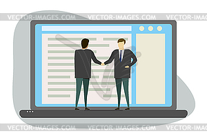 Business negotiations,male handshake,businessmen - vector clipart