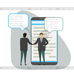 Business negotiations,male handshake,businessmen - vector clip art