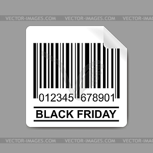 Label with Barcode icon and text black - vector image