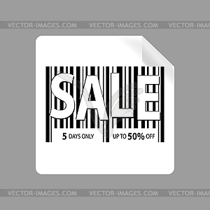 Label with Barcode icon and text sale,template for - vector image