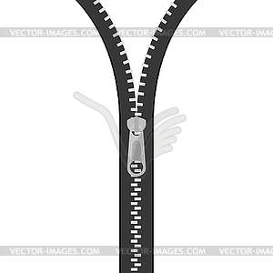 Open zipper.Flat - vector clip art