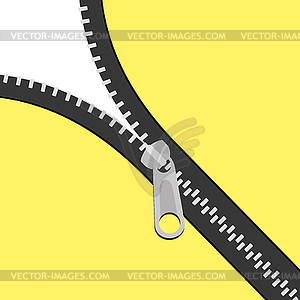 Open zipper.Flat - vector image