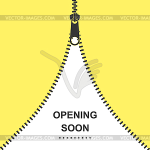 Open zipper.Banner template.Flat - vector clip art