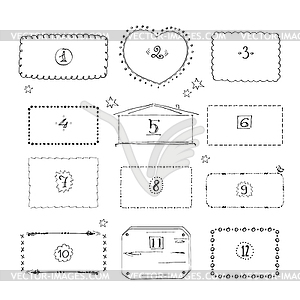 Set of doodle frames or borders,templates - vector clipart