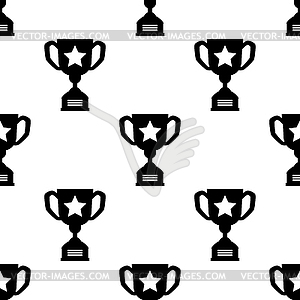 Seamless pattern with black silhouettes of winner - vector clipart