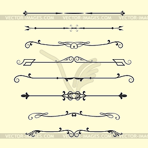 Set of Dividers- calligraphic vintage elements and - vector image