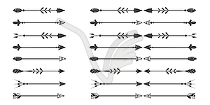 Set of Arrows and Dividers- calligraphic vintage - vector clipart