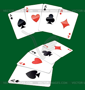 Four aces playing cards - vector clipart / vector image