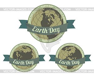 Earth day badget - Save planet - vector image